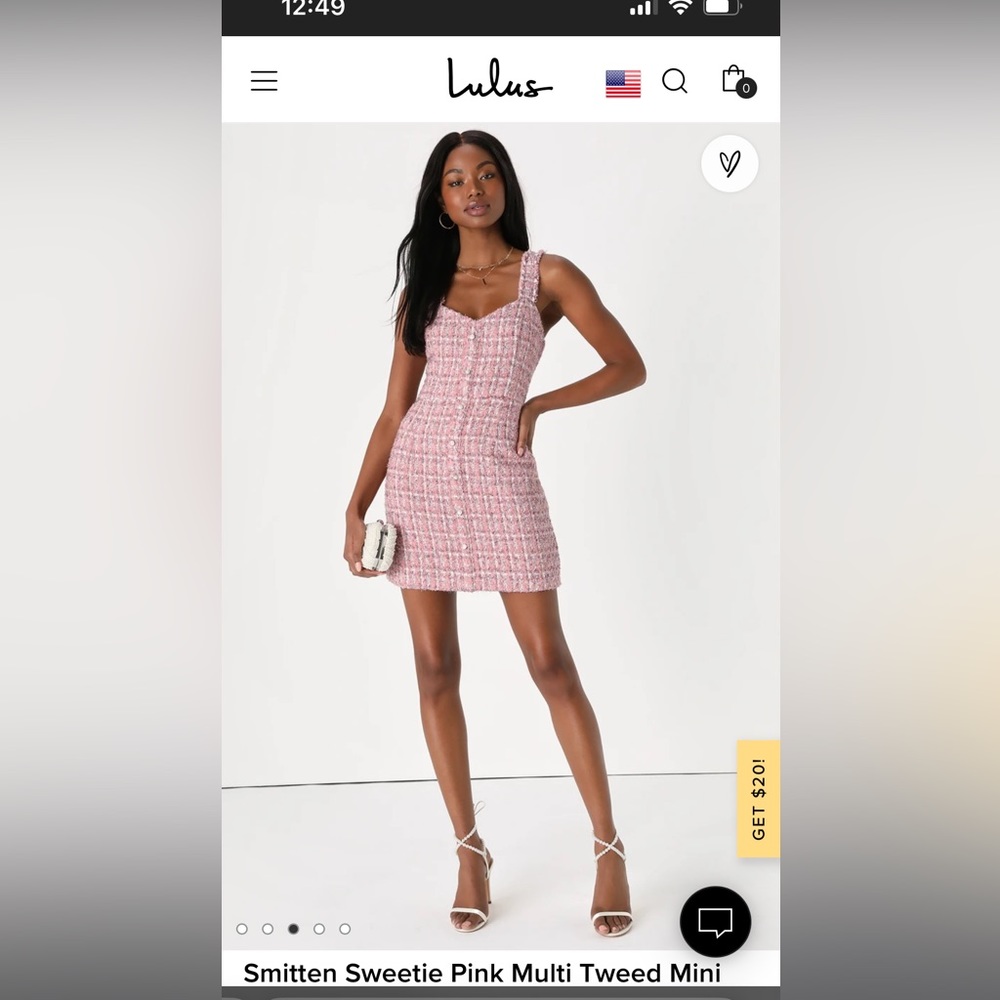 Smitten Sweetie Pink Multi Tweed Mini Bodycon Dress